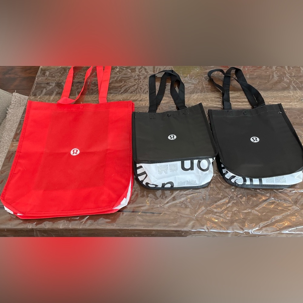 Lilulemon reusable shopping totes bundle of 3